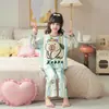 Pijama Nuevo de Primavera 2026 para Niñas Manga Larga Pantalón Largo Conjunto Delgado Kuromi Mediano y Grande Ropa de Casa para Niños Venta al por Mayor