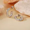 Pendientes de Aro Grande Exagerados Estilo Europeo y Americano de Acero de Titanio para Mujer, Pendientes Circulares de Lujo Ligero de Gama Alta, Accesorios Versátiles para Orejas Estilo Ins, En Stock de Fábrica