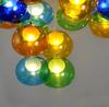 Araña de bola de burbujas de cristal de color de tres cabezales LED moda creativa Café Bar restaurante araña de cristal