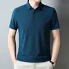 Camiseta polo de verano de manga corta para hombre, ropa de verano con solapa para papá, camiseta fina de seda helada, ropa de trabajo
