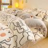 Lençol de veludo coral de dupla face Nanjiren para cama de inverno espessado, quatro peças, flanela de três peças