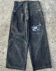 Jeans Bordados Jnco Estilo Retro Americano Hip-Hop Y2K Pierna Ancha Estilo Urbano Sueltos para Hombre Casual Rectos