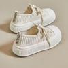 Sapatos de Malha Femininos Verão Novo Tecido Voador Respirável Vazado Sapatos Femininos Sola Grossa Tênis de Malha Slip-on Tênis Femininos Preguiçosos