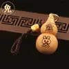 Nuevo llavero de calabaza hueca de madera de durazno del zodíaco de doce constelaciones colgante de calabaza de ocho direcciones para el dinero calabaza de madera de llenado de cinabrio