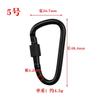Fábrica en stock aleación de aluminio electroforesis negro hebilla de montañismo tipo d con bloqueo gancho para exteriores hebilla con bloqueo de tuerca accesorios para mochila