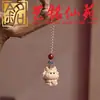 Madera de haya animal zodiacal talla de madera cadena para teléfono llavero caballo, oveja, mono, cerdo, perro y gallo, estilo de pareja, lindo amuleto para bolso