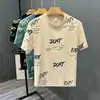 Camisa de Manga Corta con Diseño de Estampado Completo de Moda para Hombre Verano Holgada Base Tendencia Versátil Top de Media Manga