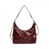 Bolso de Alta Gama Transfronterizo para Mujer 2026 Nuevo Otoño Moda Bolso de Hombro Rojo Gran Capacidad Bolso Tote para Viajes Diarios