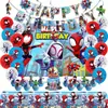 Set de Decoración para Fiesta de Cumpleaños Feliz Temática de Fresa Bandera de Cumpleaños Bandera para Pastel Decoraciones Espirales Suministros para Fiestas