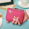 Cartera pequeña y corta para mujer, con tres pliegues y clip, con múltiples tarjetas, a la moda, con estampado, bonita mini cartera pequeña, venta al por mayor