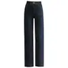 Jeans de alta qualidade com cintura elástica e perna reta para mulheres com forro de lã Outono/Inverno 2026 Nova Moda Solto Temperamento Calças para Mãe de Meia-idade