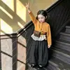 Conjunto de cárdigan de punto súper lindo para niñas Otoño 2026 Nuevo estilo Pantalones de pierna ancha de lunares para niños Ropa para niños