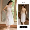 DZ Guiruo Sexy de Cuello en V Profundo con Copas de Pecho de Malla Transparente Tentación Bordada Camisola Camisón y Bata Set para Casa C7320