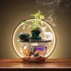 Aquário Criativo de Vidro para Peixe Dourado Decoração Circulante de Água para Mesa de Sala de Estar Pequeno Aquário Doméstico da Sorte Mini Vasilha para Peixe