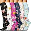 Youlijian 6 Pares de Calcetines de Compresión Deportivos Combinados de Media Caña, Calcetines de Compresión Elásticos, Calcetines Elite, Varios Calcetines de Compresión