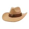 Comércio exterior chapéu de cowboy estilo nacional para casais homens e mulheres chapéu de jazz chapéu de tecido de lã chapéu de sol chapéu de praia chapéu de aba larga