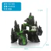 Acuario paisajismo decoración de rocalla artificial con plantas acuáticas, piedra de dragón verde simulada gris, adornos de cueva escondite, juego completo