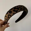 Faixa de Cabeça Larga Estampada de Leopardo Vintage para Mulheres, Topo Alto, Uso Diário, Faixa de Cabeça para Penteado, Acessório de Cabelo Amplificador de Volume