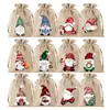 Gran Venta en Stock Bolsa de Regalo con Cordón de Enano Navideño Cascanueces Caricatura Bolsillo de Lino con Cordón Bolsa de Regalo Navideña