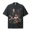 Camiseta de Manga Curta de Algodão Puro para Homens, Estilo Retro Americano, Gola Redonda, Ombro Caído, Peso Pesado, Verão 2026, Cristiano Ronaldo Portugal, Transfronteiriça