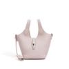 Bolso de Cubo Simple de Mano Estilo Coreano, Nuevo de Moda Primavera 2026 Elegante Bolso para Mujer con Patrón de Lichi, Bolso Cruzado de Alto Valor
