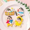 Amuletos grandes de resina de dibujos animados Crayon Shin-chan hechos a mano para accesorios DIY para botellas de agua, pinzas para el cabello, imanes para refrigerador, accesorios para el cabello y llaveros
