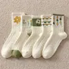 Calcetines para Mujer Primavera y Verano Media Pantorrilla Calcetines de Mujer Estilo Japonés Lindos y Divertidos Expresión de Ojos Grandes Calcetines de Dormir de Media Pantorrilla Fabricante Venta al por Mayor