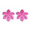 Pendientes de personalidad transfronteriza de Europa y Estados Unidos con flores de aleación de colores exagerados, pendientes de polvo de Barbie, pendientes populares de verano para mujer