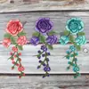 Acessórios de vestuário bordado colorido tecido de renda adesivos de tecido Roupas de cowboy nacionais remendo de tecido flor solúvel em água Nova Tendência