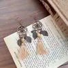 Pendientes de Colgante de Concha Estilo Étnico Vintage Pendientes Versátiles de Personalidad de Moda Pendientes Exquisitos con Sentido de Diseño de Nicho
