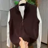 Jaqueta Colete Tricô Gola Alta Estilo Old Money Masculino Outono Cor Sólida de Alta Qualidade Sem Mangas Cardigan Solto Versátil Casual