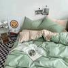 Juego de cuatro piezas color viento funda nórdica sábanas para el hogar mezcla y combina pequeño fresco dormitorio de estudiantes juego de cama de tres piezas al por mayor