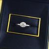 Mujing Jewelry Plata S925 Oro Blanco Anillo Redondo de Diamante Liso de 6 mm para Mujer Diario Combinable Europeo y Americano Transfronterizo Rojo