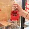 Bolsa Pequena Bola de Carvão Fofa com Pingente de Pelo Sintético de Coelho Rex Boneca de Pelúcia Pingente para Mochila Chaveiro de Carro Presente de Pelúcia