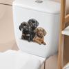 Nuevo divertido m86 caricatura lindo cachorro tres hermanos baño inodoro pegatinas para inodoro pegatinas de pared decorativas