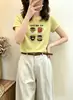 Camiseta de Algodón Acanalada Ajustada para Mujer, Directamente de Fábrica en Guangzhou, Top de Cuello Redondo Manga Corta, Suministro Exclusivo Segunda Oleada de Verano