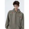 Sudadera Estilo Americano 2026 para Hombre Temporada Otoño/Invierno Estampado Floral Holgada Versátil Top de Pareja