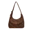 Bolso de mano grande de capacidad, estilo retro, simple, nuevo, estampado de leopardo, bloques de color, bolso de hombro de nicho, bolso de mano de moda para el día a día