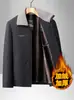 Jaqueta de algodão elegante de cor sólida para homens, novo estilo de inverno, casaco de algodão espessado para homens de meia-idade e idosos, quente e confortável para pais