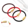 Pulseira de Corda de Couro 4.0 em Aço Inoxidável, Unissex, Impermeável, Pulseira de Casal, Corda Trançada, em Estoque Atacado