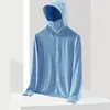 Roupa com Proteção Solar em Malha Masculina 2026 Verão Nova Proteção UV Fina Respirável Roupa de Proteção Solar Jaqueta para Pesca ao Ar Livre