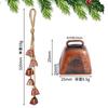 Venta Caliente Transfronteriza Campana de Cuerda de Cáñamo Vintage Navidad Metal Campana de Toro Colgante Decoración para el Hogar Colgante de Pared Cadena de Campanas de Viento de Hierro