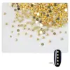 100 Adornos Metálicos para Uñas de Minerales Dorados y Plateados Remaches Metálicos de Semicírculo Accesorios para Uñas Base Plana Hemisferios Sólidos Bolas de Acero