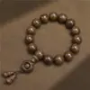 Pulseira de Sândalo Vintage com 108 Contas, Contas de Oração Budistas para Homens e Mulheres, Estilo Étnico Retrô, Contas de Oração Novo Estilo Chinês, Pulseira Colecionável