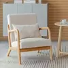 Sofá de Tela Minimalista Nórdico para Ocio, Desmontable y Lavable, de un Solo Asiento, Adecuado para Apartamentos Pequeños, Sala de Estar, Balcón, con Juego de Mesa y Sillas de Madera Maciza