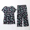 Pijama Feminino Verão Manga Curta Plus Size Magro Feminino Roupa de Casa Conjunto Fofo e Fresco de Cabelo