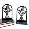 Interesante juego de libro hueco de flores, sujetalibros de metal creativo en forma de L, estantería de escritorio al por mayor