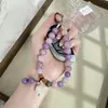 Cordão para Celular de Jade Púrpura Suave e Perfumado com Pingente de Abóbora, Cordão Ajustável, Charme de Contas Artesanal Atacado