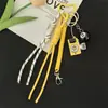 Bolsa para Accesorios de Cámara Pequeña Estilo Mismo que la Blogger de Instagram Colgante de Cuerda Trenzada Serie Miu Negro Llavero Colgante de 8 Bolas de Billar
