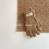 Luvas de Tricô Sem Dedos Infantis 2025 para Meninos e Meninas, Luvas Quentes de Tricô Coloridas Doces com Etiqueta, Modernas